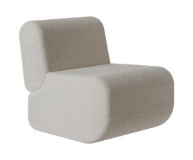 Poltrona Estofada Bruma Bouclé Creme