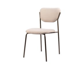 cadeira estofada amani estilo industrial para sala de jantar