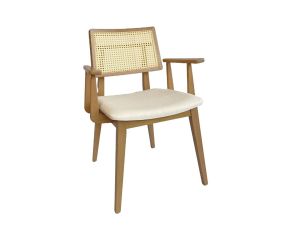cadeira de palhinha cru com braço para mesas de jantar moderna
