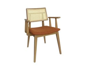 Cadeira de Palhinha Búzios Com Braço Terracota para mesa de jantar