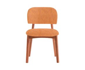 cadeira iara em eco leather caramelo para sala de jantar luxuosa
