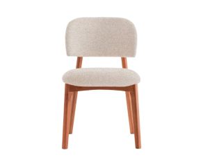 cadeira estofada iara boucle para sala de jantar elegante