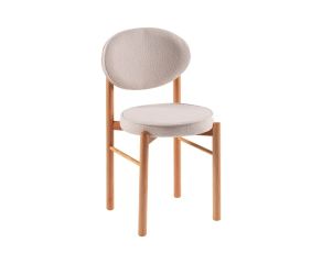 Cadeira Estofada Tonina Boucle Bege - Showroom