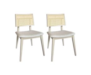 cadeira de palhinha búzios estrutura nude estofado off white