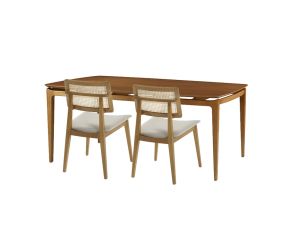 mesa de jantar olímpia com 2 cadeiras búzios em palhinha - conjunto