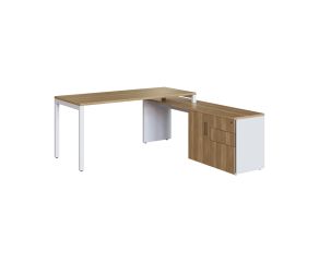 Conjunto Mesa de Escritório com Balcão Dimitri branco