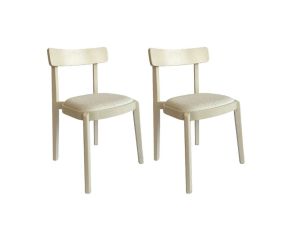 kit com 2 cadeiras estofadas paraty cor off white assinada por hakim hazim