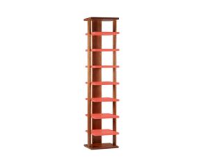 estante de madeira clarice coral com 7 prateleiras e 40cm de largura