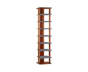 estante de madeira clarice grafite com 7 prateleiras e 40cm de largura