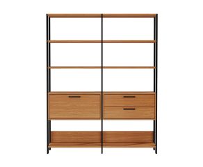 estante com gavetas e prateleiras modular 2 torres, estilo industrial