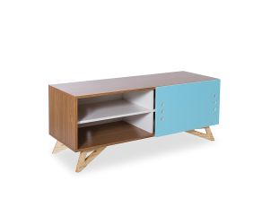 rack madeira azul porta de correr deslizar grande