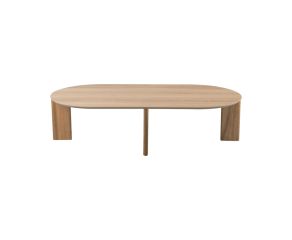 mesa de centro oval em madeira merano, design elegante