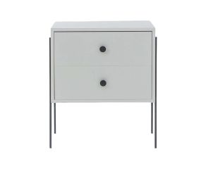 mesa de cabeceira 2 gavetas pine branco gavetas branco pes metal frente
