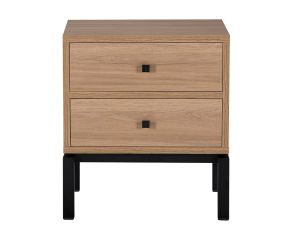 Mesa de Cabeceira Adra 2 Gavetas Madeira Preto