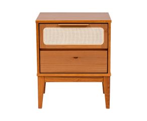 mesa de cabeceira sintra madeira maciça taeda com 2 gavetas