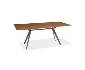 mesa jantar arpo tampo madeira e base de aço