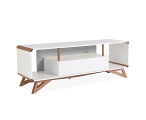 rack moderno cinza com gaveta