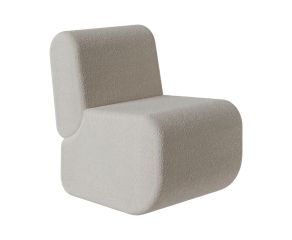 Poltrona Estofada Bruma Bouclé Creme