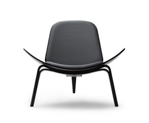Poltrona Shell - Estrutura Preto + Assento e Encosto Corino Preto