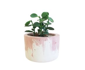 Vaso Cilindro Marmorizado Rosa